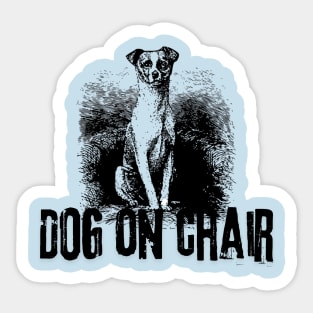Dog on Chair Black and White Sticker